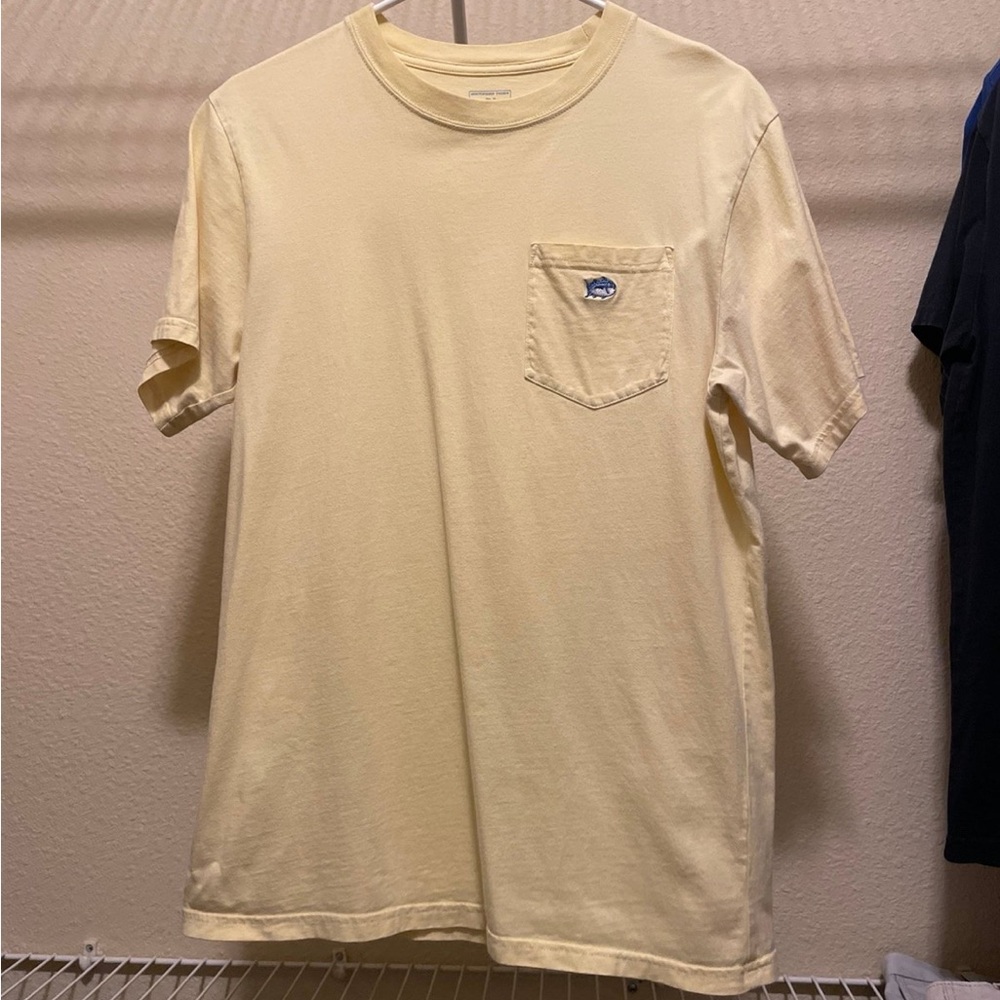 Southern Tide Men’s T-Shirts With Front Pockets Black and Yellow